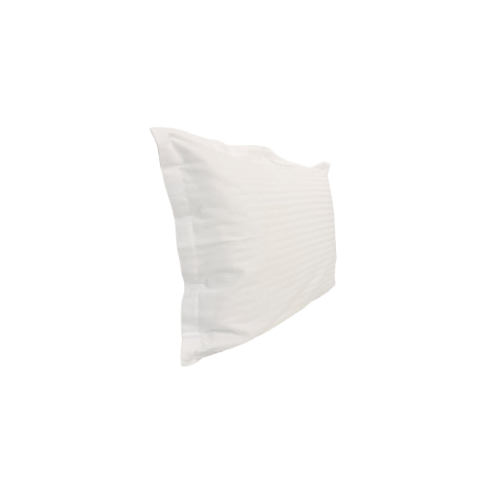Față de pernă bumbac alb 50x70 cm – prezentare pe pat, stil hotelier elegant