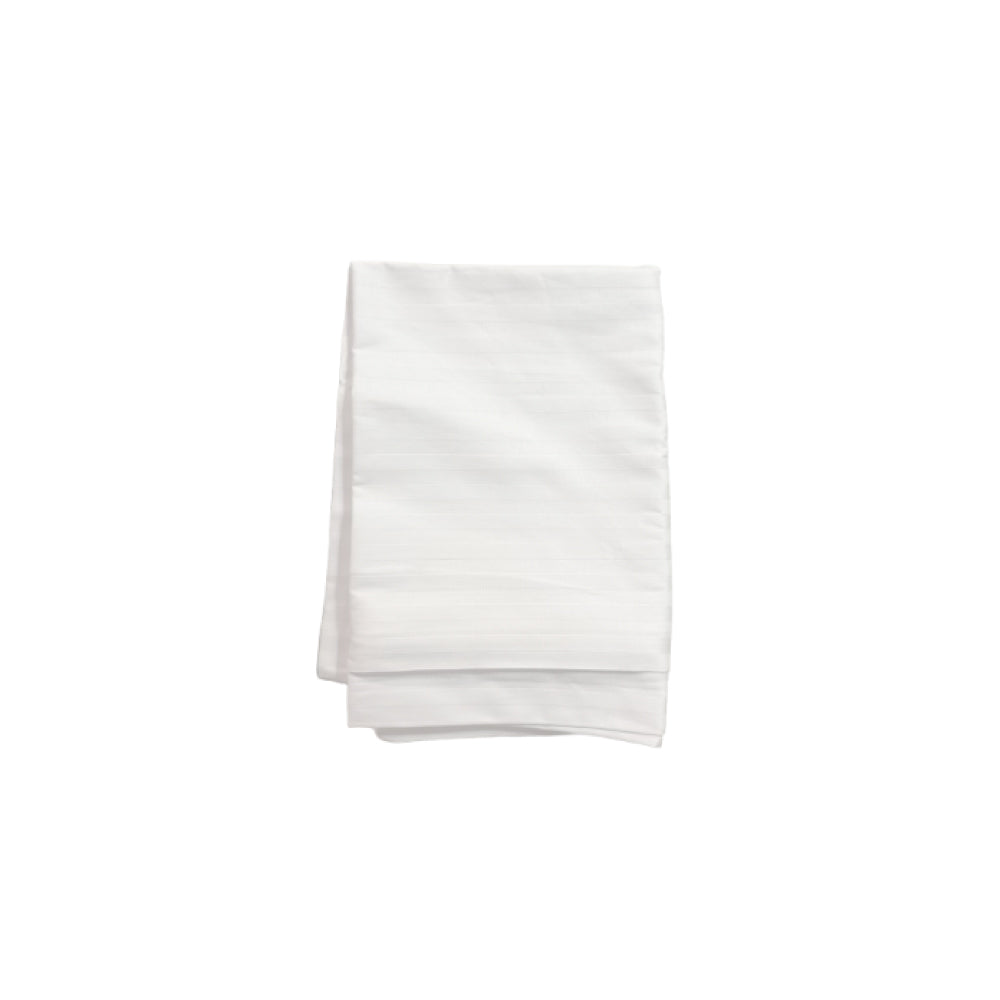 Detaliu textură damasc alb – față de pernă 50x70 cm din bumbac natural