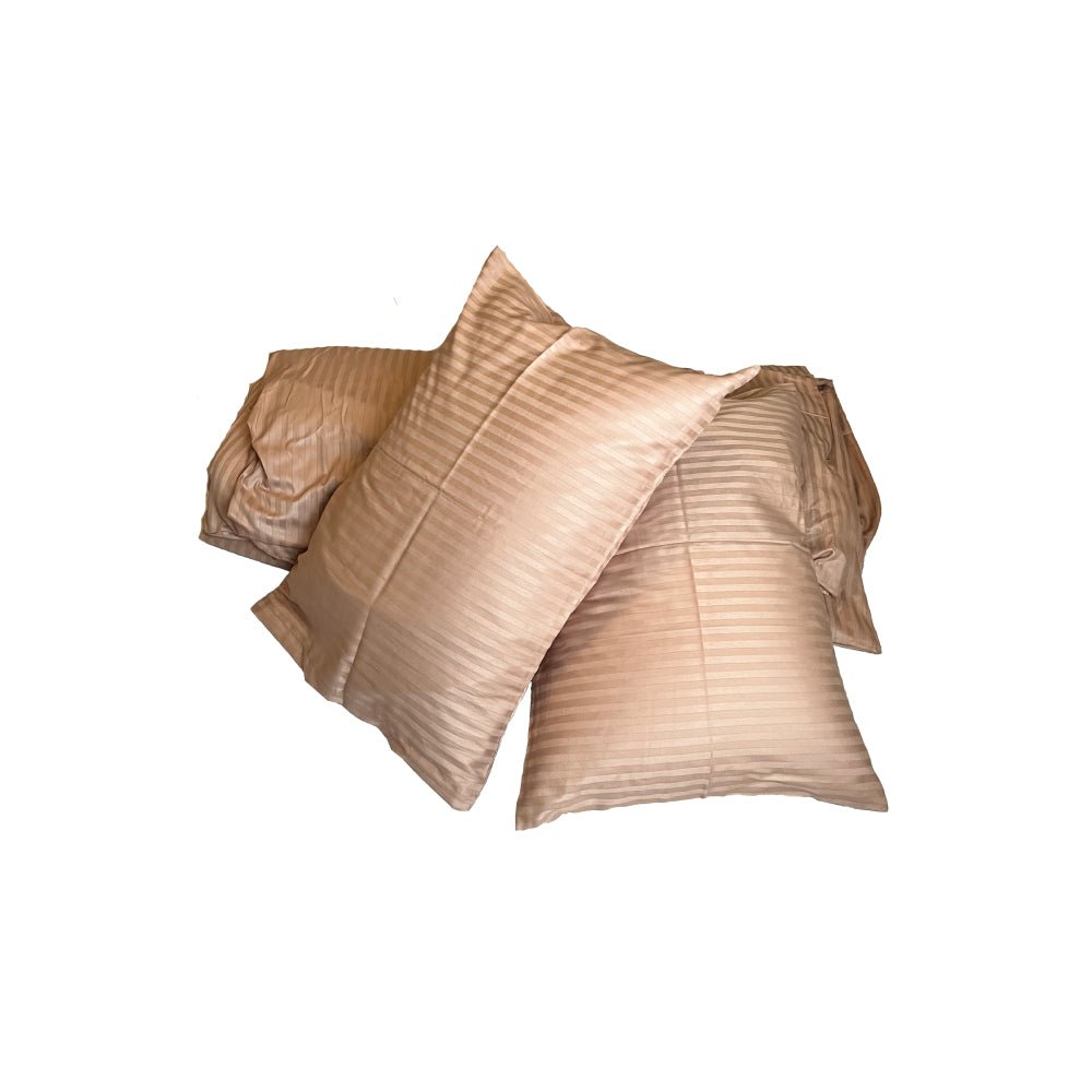 Lenjerie de pat din Bumbac Satinat, 2 persoane, Crem Damasc - Domisa