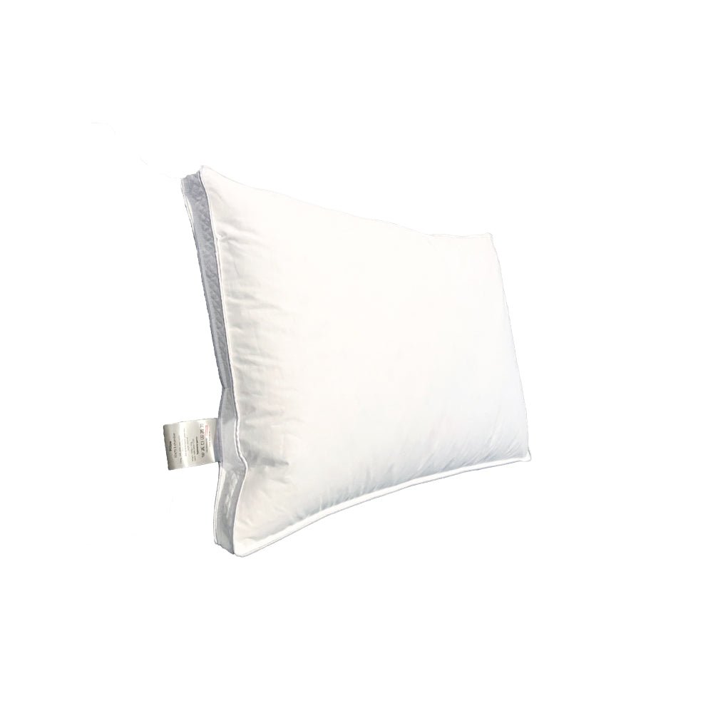 Perna albă Celeste 50x70 cm, 3 camere, puf și pene de gâscă românească, bordură laterală 4 cm