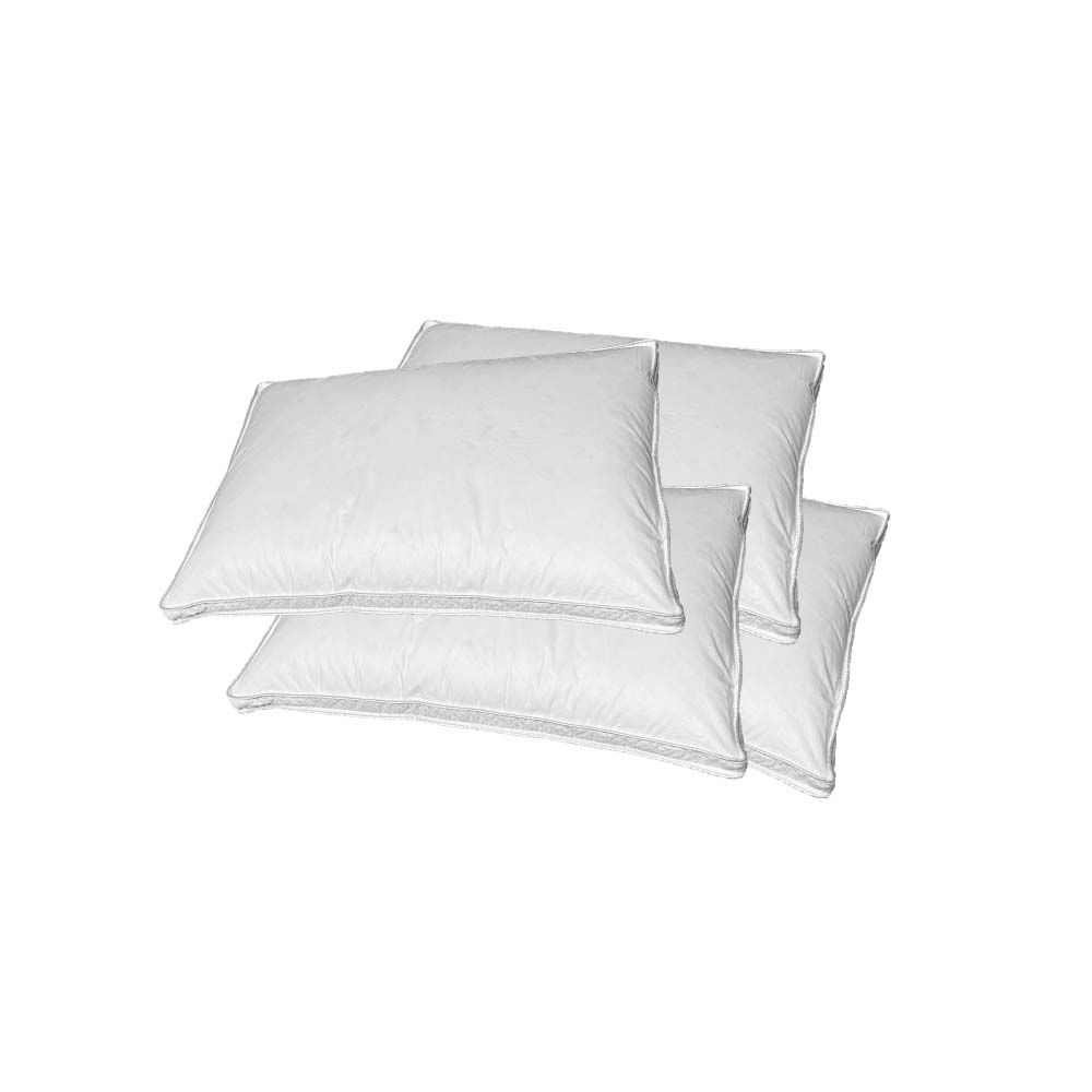 Set de 4 perne Celeste 50x70 cm, puf și pene de gâscă, alb, confort premium pentru somn odihnitor