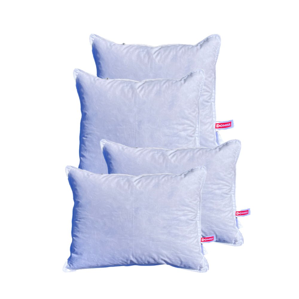 Set 4 perne albe, dimensiuni mixte 50x70 și 70x70 cm, puf și pene de gâscă, confort și relaxare