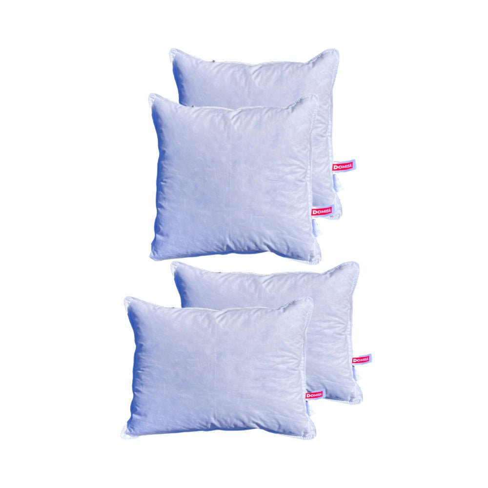 Perne mixte albe, set de 4, puf și pene de gâscă, perfecte pentru pat dublu sau canapea extensibilă