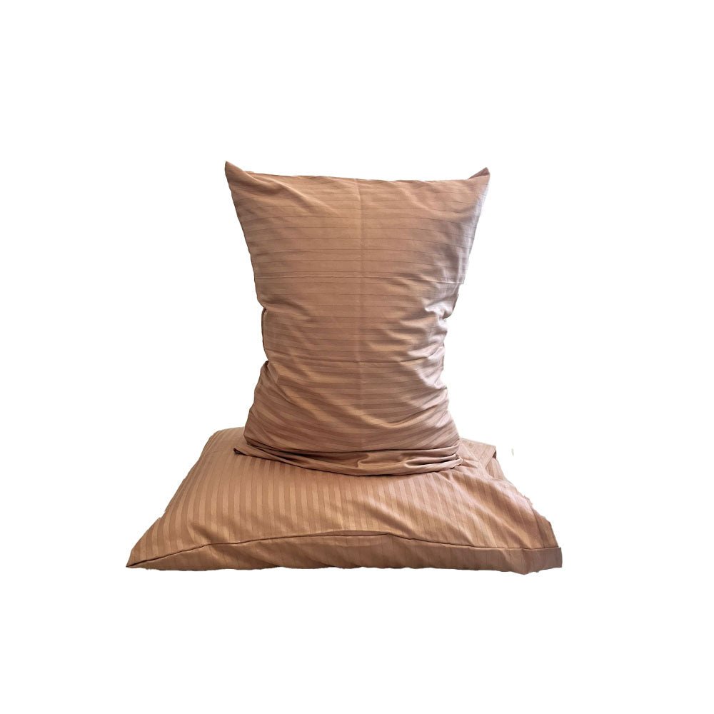 Set 2 fețe de pernă 50x70 cm din bumbac satinat, crem damasc, lucioase și elegante