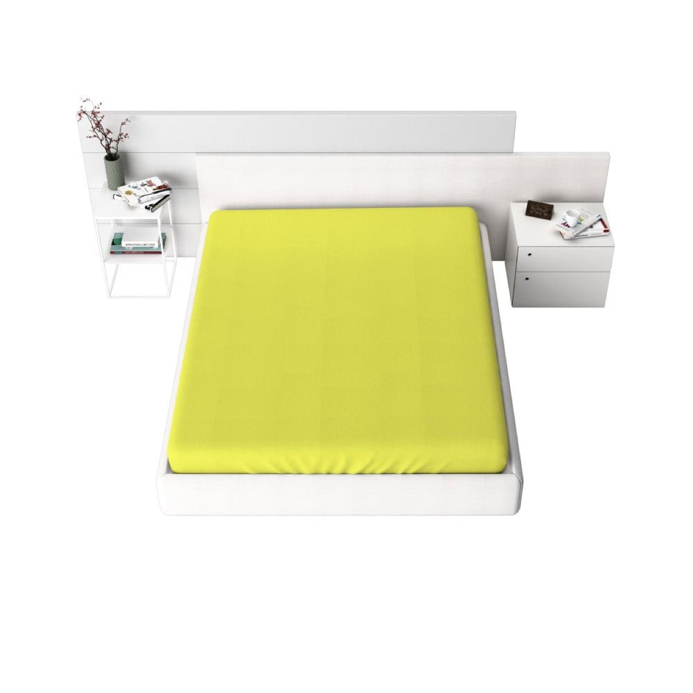 Cearceaf cu elastic Jersey, 140gr/mp, galben intens, 6, 100% bumbac, Gecor - Domisa