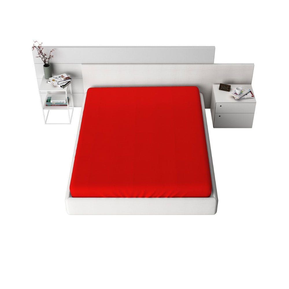 Cearceaf cu elastic Jersey, 140gr/mp, rosu, 26, 100% bumbac, Gecor - Domisa