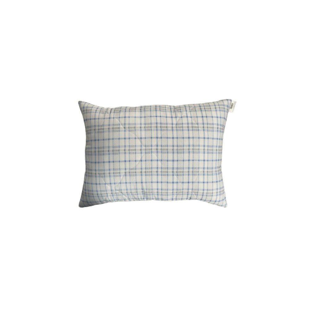 Perna matlasată Gecor, microfibră, imprimată cu carouri albastre, moale și confortabilă