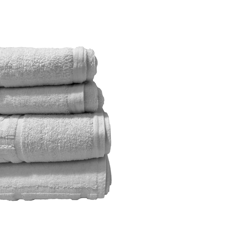 Set 4 Prosoape de Baie Albe, model grecesc, 550 gr/mp - Domisa