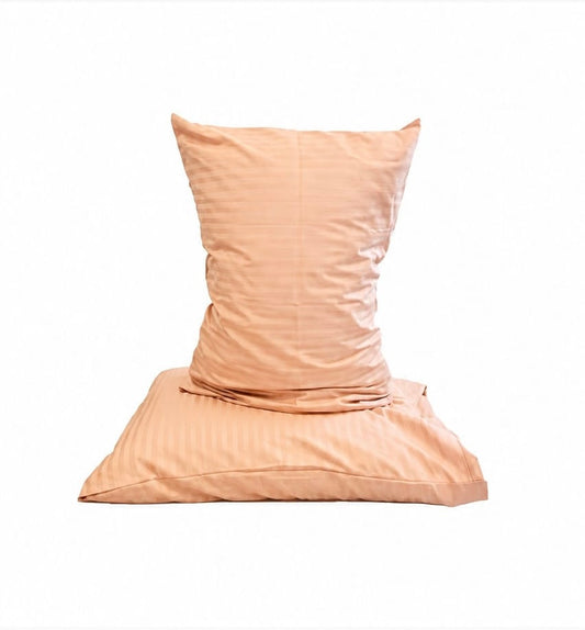 Set de 2 fete de perne Bumbac Satinat, Crem Damasc Domisa