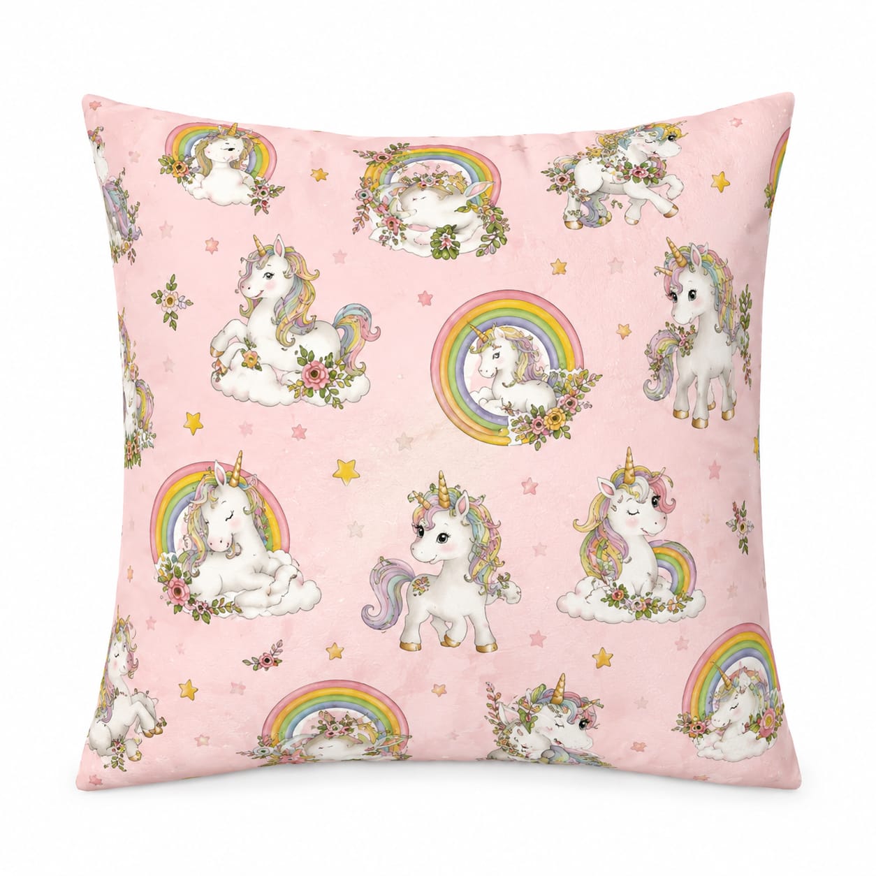 Fete de Pernă din Bumbac pentru Copii – Model Unicorn & Iepurași, cu Fermoar Ascuns Domisa