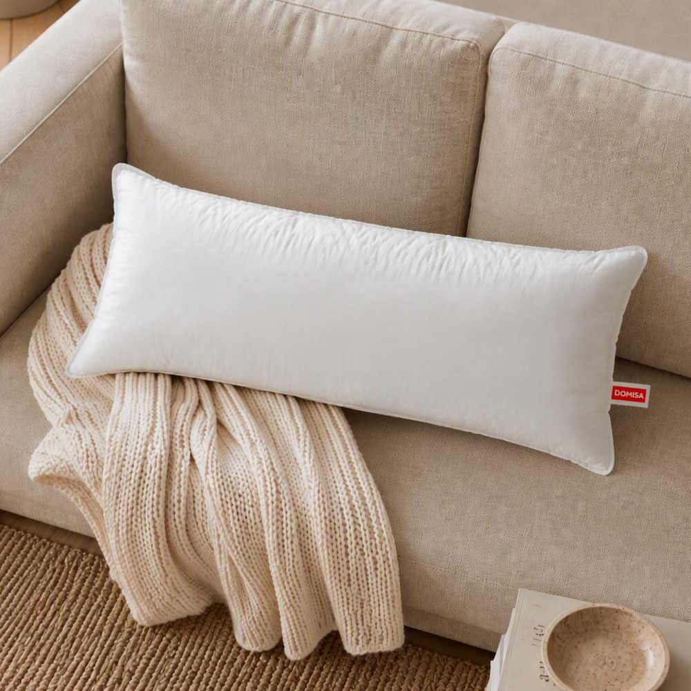 Pernă de dormit lateral 40 x 120 cm, din puf si pene de gasca, 100% Bumbac Domisa