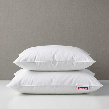 Doua perne asezate una peste alta din puf si pene de gasca, 40x60 si 50x70cm Ovia