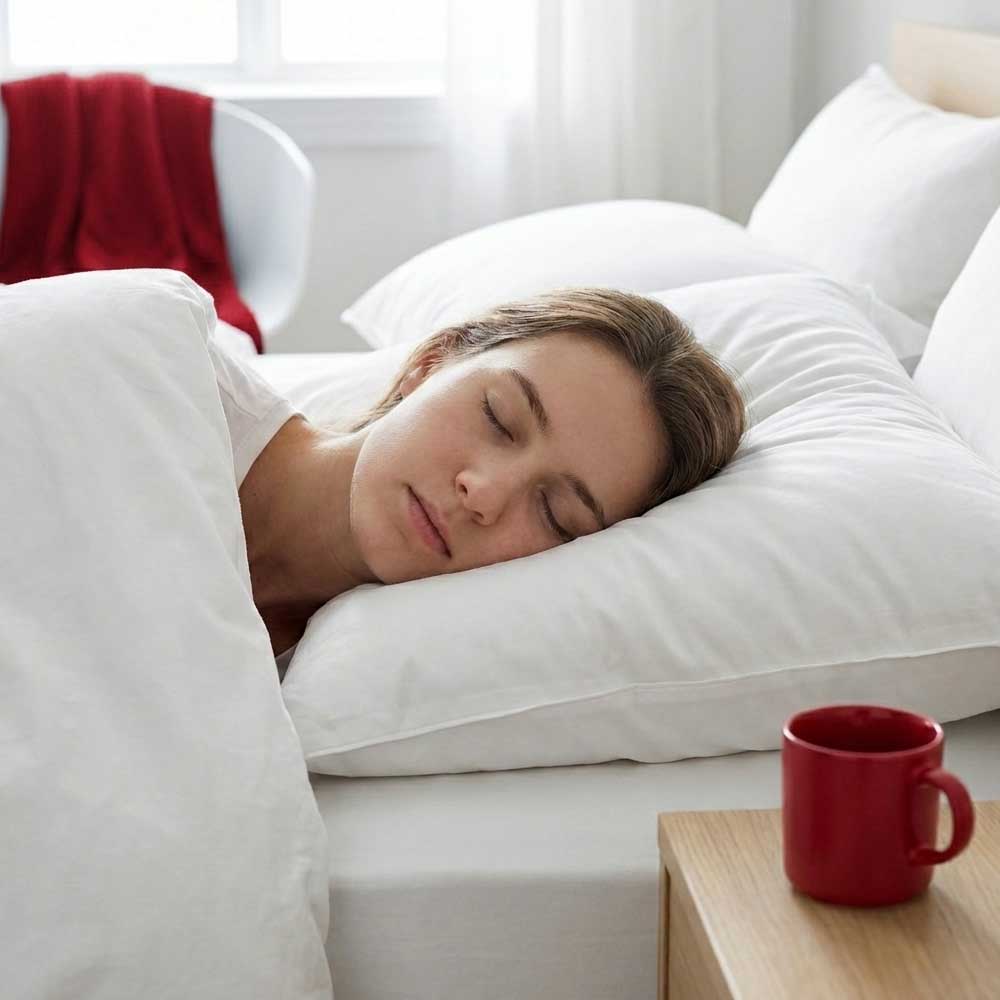 Femeie dormim pe perna 40x60cm Ovia din puf si pene de gasca