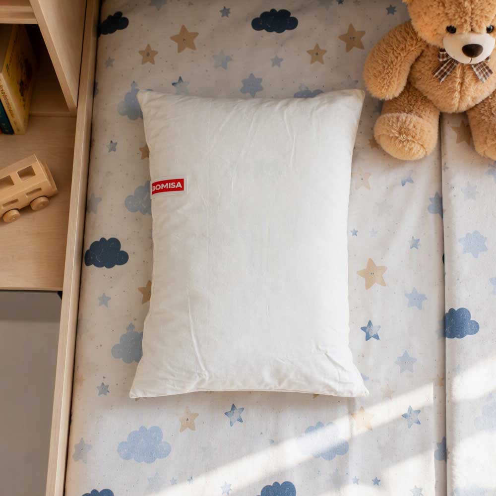 Perna pentru copii 30 x 45 cm, din puf si pene de gasca, 100% Bumbac, Alb Domisa