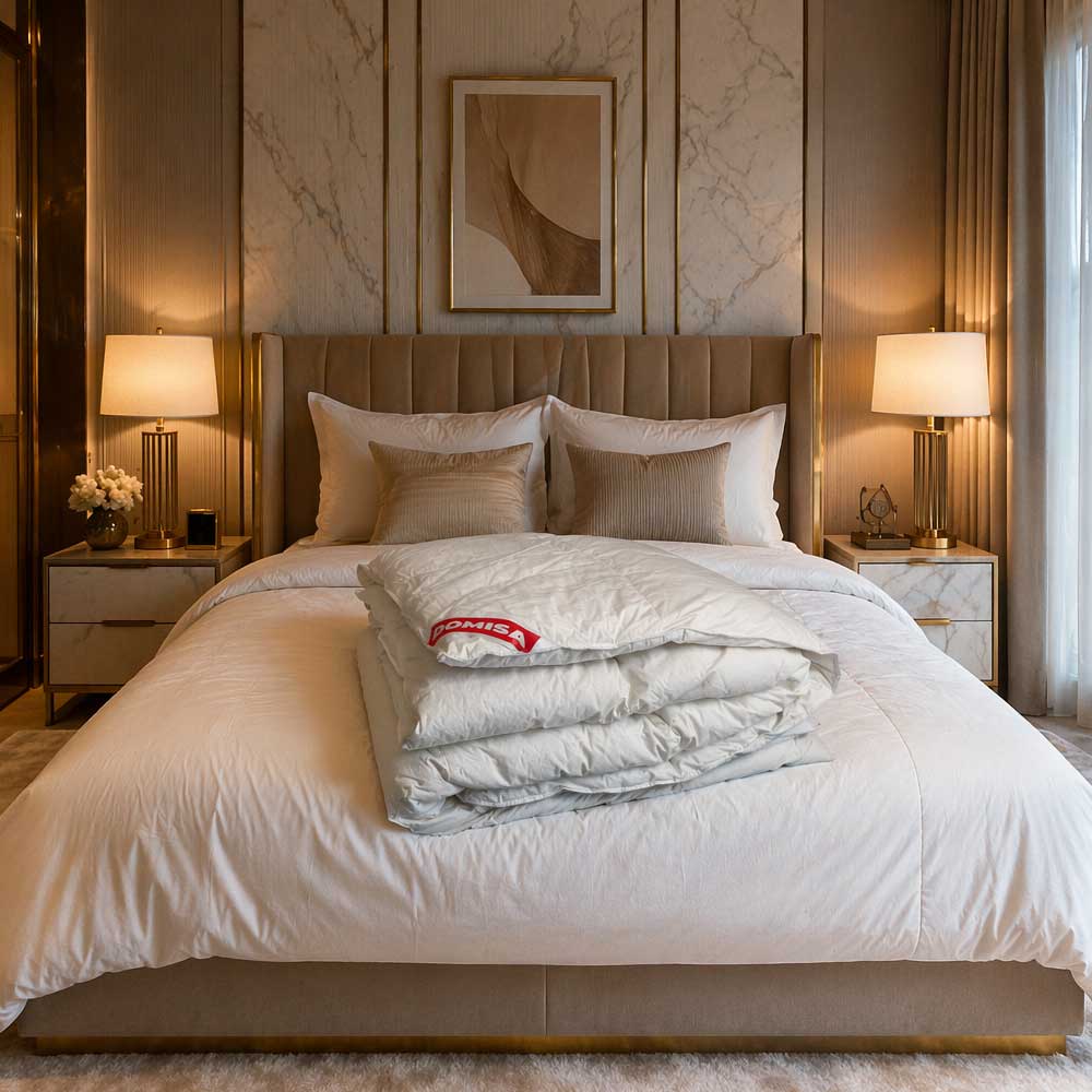 Pilotă Serene 200x220 cm din puf de gâscă, 90% puf și 10% pene, confort premium pentru somn