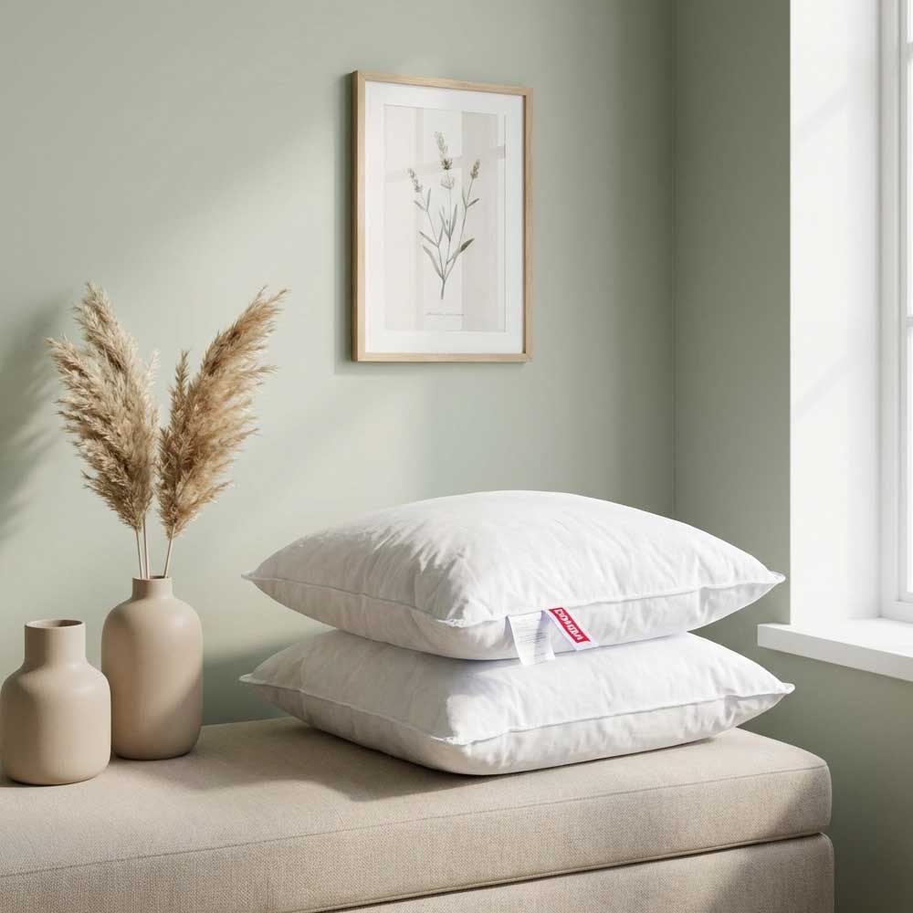 Set 2 perne puf gasca clasice 40x40 sau 70x70, albe Domisa