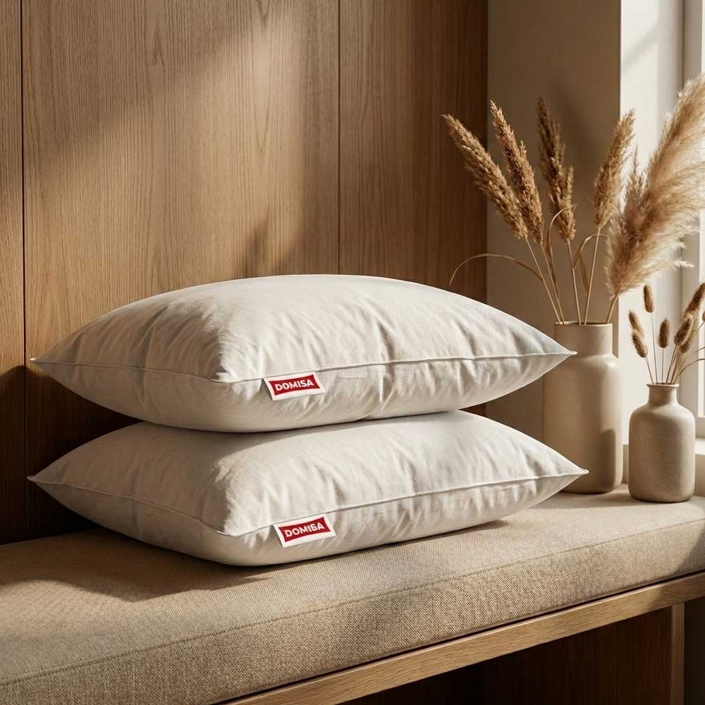 Set 2 perne Ovia 15 puf 85 pene de gasca 50x70cm asezate pe decor