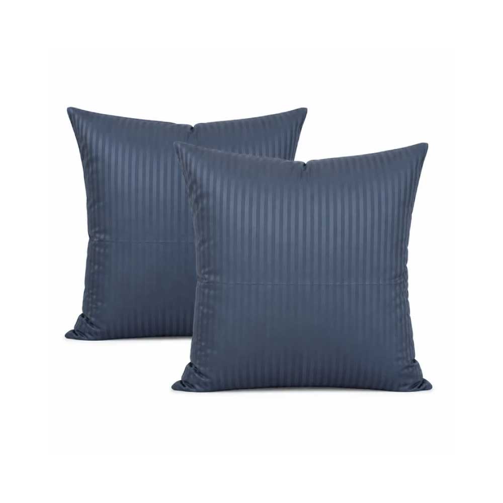 Set de 2 fete de perne 70x70 Bumbac Satinat, Albastru Damasc Domisa